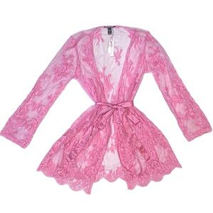 Pink Lace Gown Cover Up